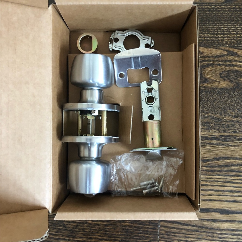 Door Knob Satin Nickel Finish Passage for Halls & Closets & Common Rooms